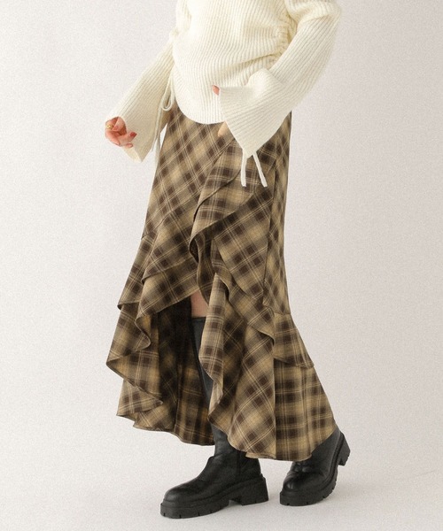 Heather（ヘザー）の「アソートイレヘムフリルロングスカート　612859（スカート・レディース・ブラック系その他/グレー系その他/ブラウン系その他・S/M）」の21枚目の写真