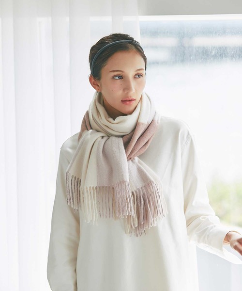 セール】カシミヤ100％ チェックストール（ストール/ショール）｜IMC