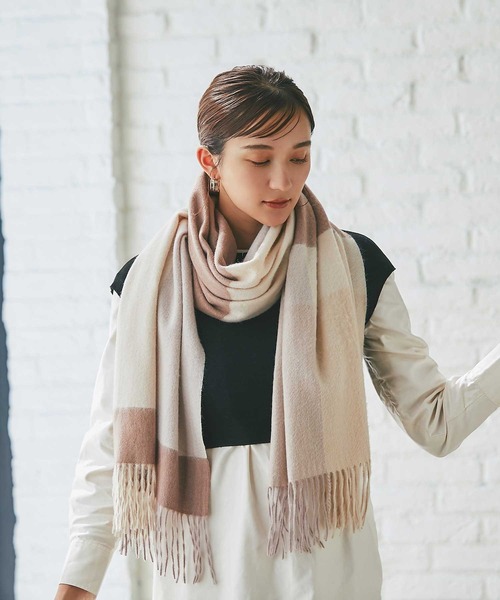 セール】カシミヤ100％ チェックストール（ストール/ショール）｜IMC