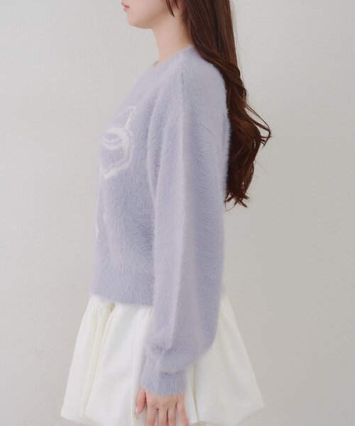 continuer de NICE CLAUP(コンティニューデナイスクラップ)の「リボン柄シャギーニット(ニット/セーター・レディース・チャコールグレー/ブルー/アイボリー・FREE)」の20枚目の写真