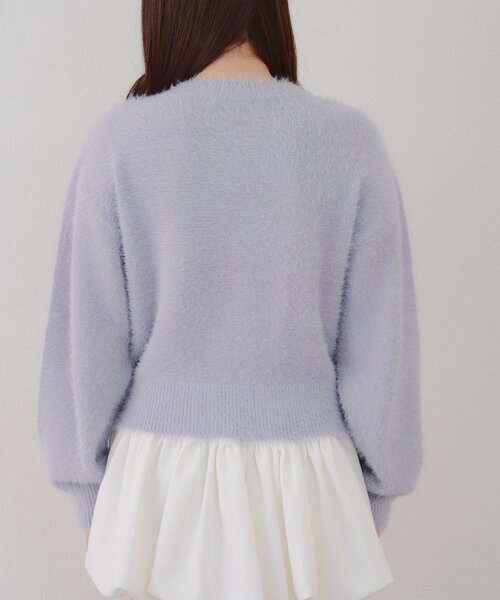 continuer de NICE CLAUP(コンティニューデナイスクラップ)の「リボン柄シャギーニット(ニット/セーター・レディース・チャコールグレー/ブルー/アイボリー・FREE)」の19枚目の写真