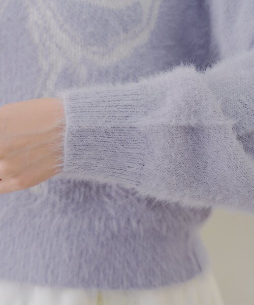 continuer de NICE CLAUP(コンティニューデナイスクラップ)の「リボン柄シャギーニット(ニット/セーター・レディース・チャコールグレー/ブルー/アイボリー・FREE)」の17枚目の写真