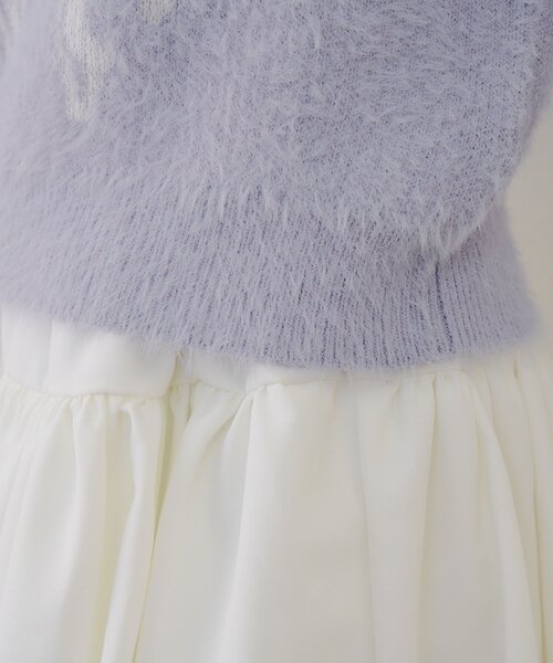 continuer de NICE CLAUP(コンティニューデナイスクラップ)の「リボン柄シャギーニット(ニット/セーター・レディース・チャコールグレー/ブルー/アイボリー・FREE)」の16枚目の写真