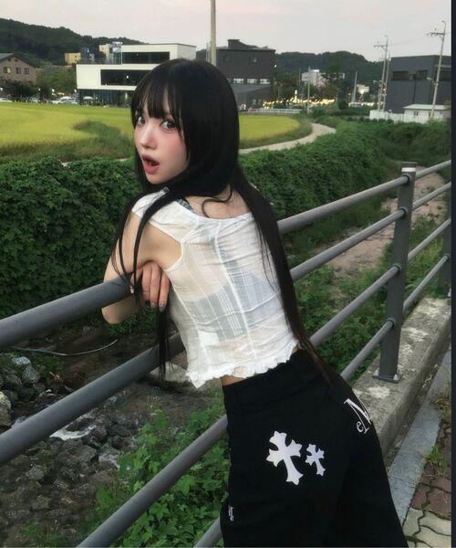 ピストルバックレザー ダブルクロス ワイドコットンパンツ（その他