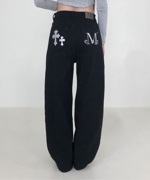 ピストルバックレザー ダブルクロス ワイドコットンパンツ（その他