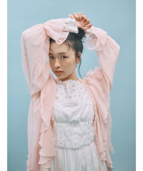 merry jenny（メリージェニー）の「シアーフリルボレロ（カーディガン/ボレロ・レディース・ピンク/ライトブルー/アイボリー・FREE）」の11枚目の写真