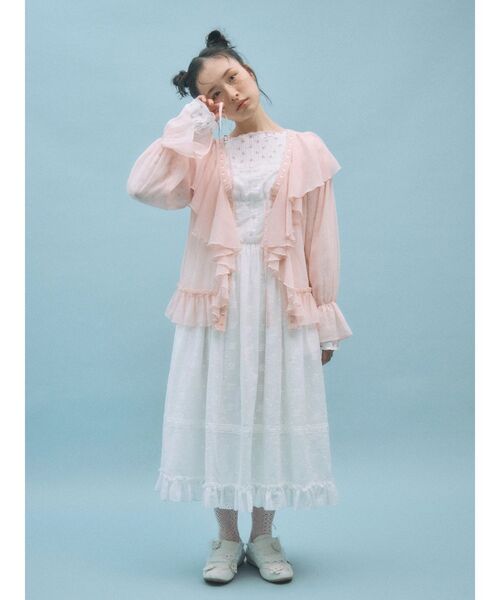 merry jenny（メリージェニー）の「シアーフリルボレロ（カーディガン/ボレロ・レディース・ピンク/ライトブルー/アイボリー・FREE）」の12枚目の写真