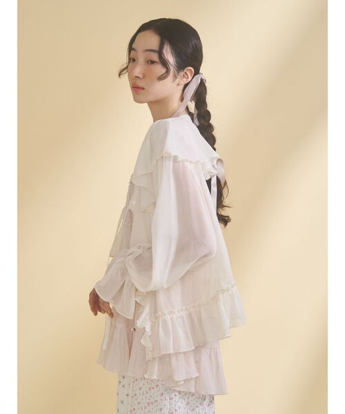 merry jenny（メリージェニー）の「シアーフリルボレロ（カーディガン/ボレロ・レディース・ピンク/ライトブルー/アイボリー・FREE）」の14枚目の写真