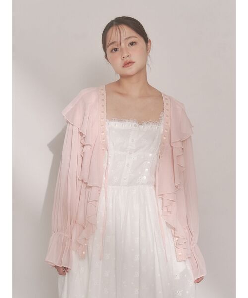 merry jenny（メリージェニー）の「シアーフリルボレロ（カーディガン/ボレロ・レディース・ピンク/ライトブルー/アイボリー・FREE）」の18枚目の写真