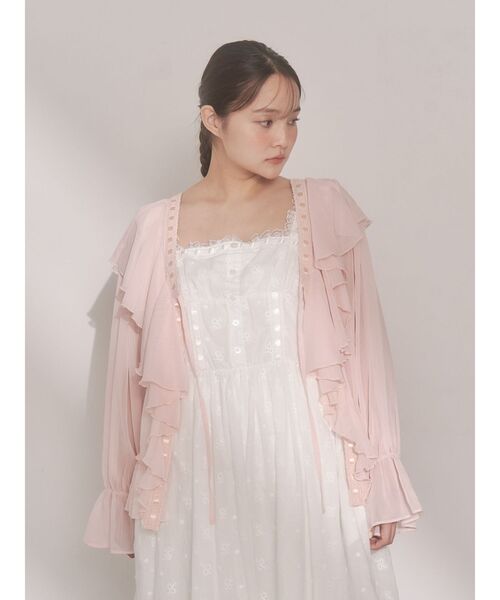 merry jenny（メリージェニー）の「シアーフリルボレロ（カーディガン/ボレロ・レディース・ピンク/ライトブルー/アイボリー・FREE）」の19枚目の写真