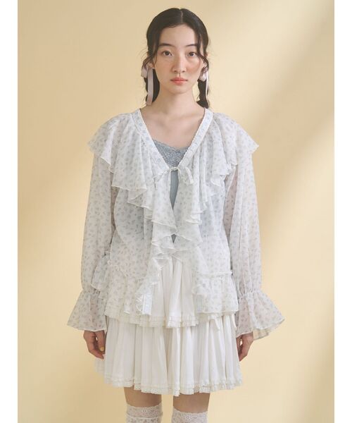 merry jenny（メリージェニー）の「シアーフリルボレロ（カーディガン/ボレロ・レディース・ピンク/ライトブルー/アイボリー・FREE）」の22枚目の写真