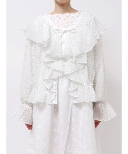 merry jenny（メリージェニー）の「シアーフリルボレロ（カーディガン/ボレロ・レディース・ピンク/ライトブルー/アイボリー・FREE）」の5枚目の写真