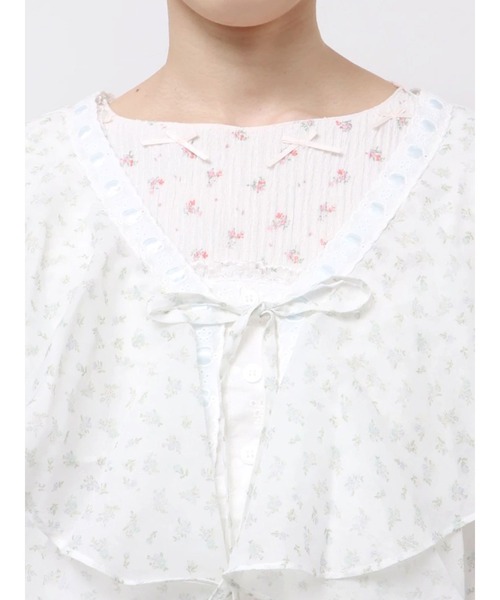 merry jenny（メリージェニー）の「シアーフリルボレロ（カーディガン/ボレロ・レディース・ピンク/ライトブルー/アイボリー・FREE）」の8枚目の写真