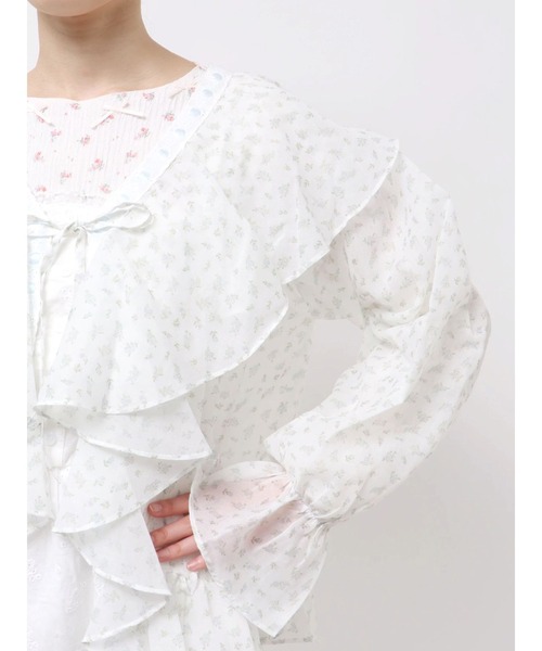 merry jenny（メリージェニー）の「シアーフリルボレロ（カーディガン/ボレロ・レディース・ピンク/ライトブルー/アイボリー・FREE）」の9枚目の写真