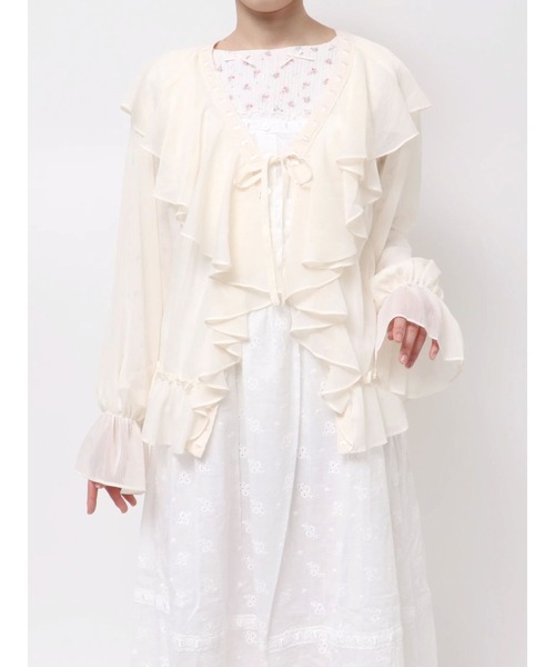 merry jenny（メリージェニー）の「シアーフリルボレロ（カーディガン/ボレロ・レディース・ピンク/ライトブルー/アイボリー・FREE）」の17枚目の写真