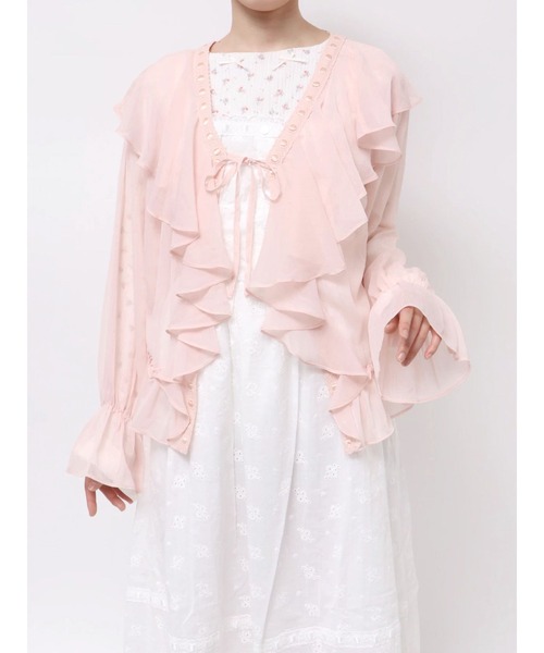 merry jenny（メリージェニー）の「シアーフリルボレロ（カーディガン/ボレロ・レディース・ピンク/ライトブルー/アイボリー・FREE）」の18枚目の写真