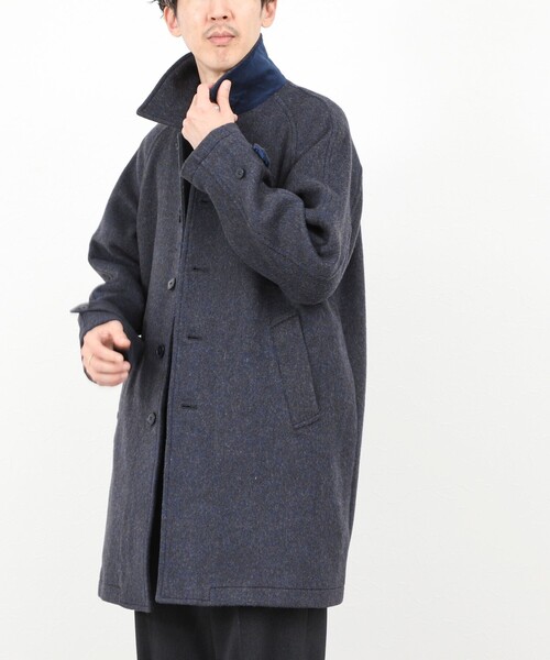 NOLLEY’S(ノーリーズ)の「《ビジカジ対応》【尾州ウール】ビーバーステンカラーコート/オーバーサイズ/25AW(ステンカラーコート・メンズ・ブラック/ネイビー/ベージュ・S/M/L/XL)」の9枚目の写真
