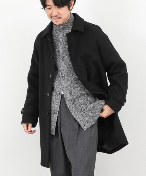 NOLLEY’S(ノーリーズ)の「《ビジカジ対応》【尾州ウール】ビーバーステンカラーコート/オーバーサイズ/25AW(ステンカラーコート・メンズ・ブラック/ネイビー/ベージュ・S/M/L/XL)」の5枚目の写真