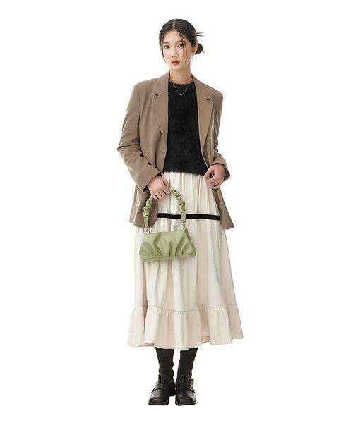 MUSINSA STANDARD WOMAN（ムシンサスタンダードウーマン）の「レディースファジークルーネックニット[ブラック]（ニット/セーター・レディース・その他・SMALL/MEDIUM/LARGE/X-SMALL）」の11枚目の写真