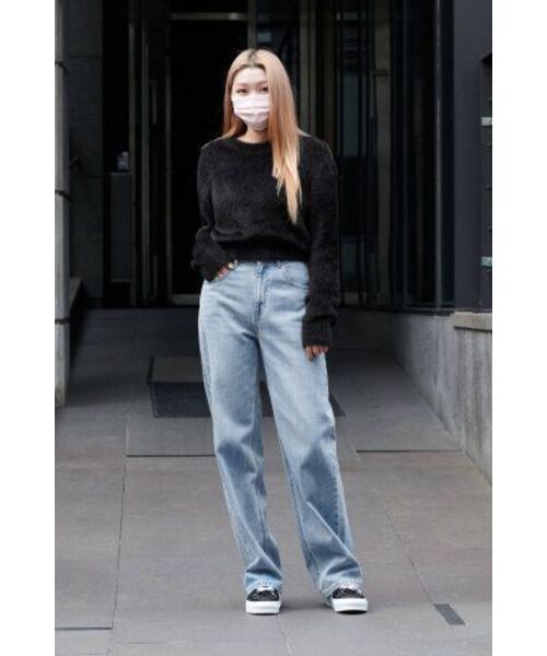 MUSINSA STANDARD WOMAN（ムシンサスタンダードウーマン）の「レディースファジークルーネックニット[ブラック]（ニット/セーター・レディース・その他・SMALL/MEDIUM/LARGE/X-SMALL）」の12枚目の写真