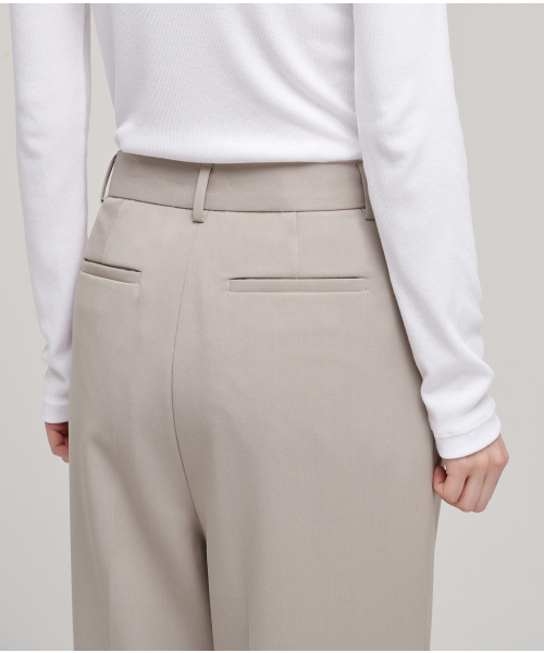 MUSINSA STANDARD WOMAN（ムシンサスタンダードウーマン）の「ウィメンズハイウエストワイドヒドゥンバンディングスラックス[ライトベージュ]（スラックス・レディース・その他・34/32/30/29/31/24/25/26/27/28）」の7枚目の写真