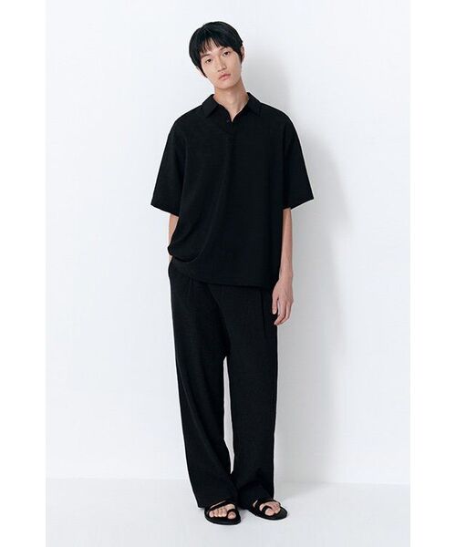 MUSINSA STANDARD（ムシンサスタンダード）の「クリンクルワンタックワイドバンディングパンツ[ブラック]（スラックス・メンズ・その他・42/30/26/28/40/38/34/32/36）」の11枚目の写真