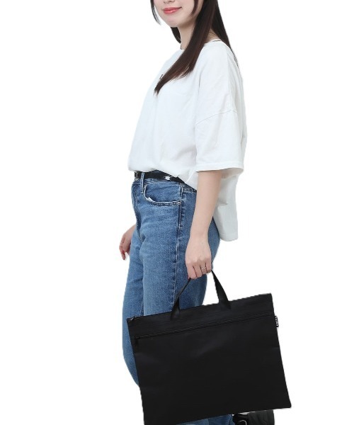 BACKYARD FAMILY（バックヤードファミリー）の「レッスンバッグ 手提げバッグ 通学 通勤 lyba063（トートバッグ・レディース・ブラック/ネイビー・FREE）」の9枚目の写真