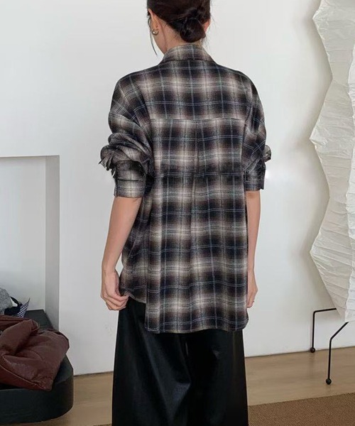 Lace Ladies(レースレディース)の「チェック柄 前開き 長袖 ボタン シャツ(シャツ/ブラウス・レディース・ブラック/ネイビー/ブラウン・FREE)」の20枚目の写真