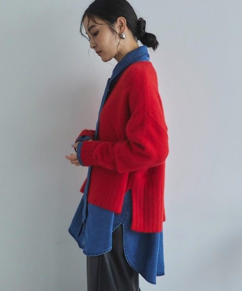 Doux archives（ドゥアルシーヴ）の「ソフトデニムボウタイシャツ（シャツ/ブラウス・レディース・チャコールグレー/ブルー/ネイビー・FREE）」の16枚目の写真