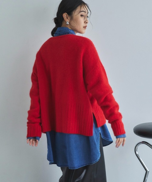 Doux archives（ドゥアルシーヴ）の「ソフトデニムボウタイシャツ（シャツ/ブラウス・レディース・チャコールグレー/ブルー/ネイビー・FREE）」の17枚目の写真