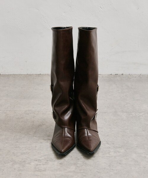 mystic(ミスティック)の「ベルト付きロングブーツ(ブーツ・レディース・ブラウン・39/40/38)」の5枚目の写真