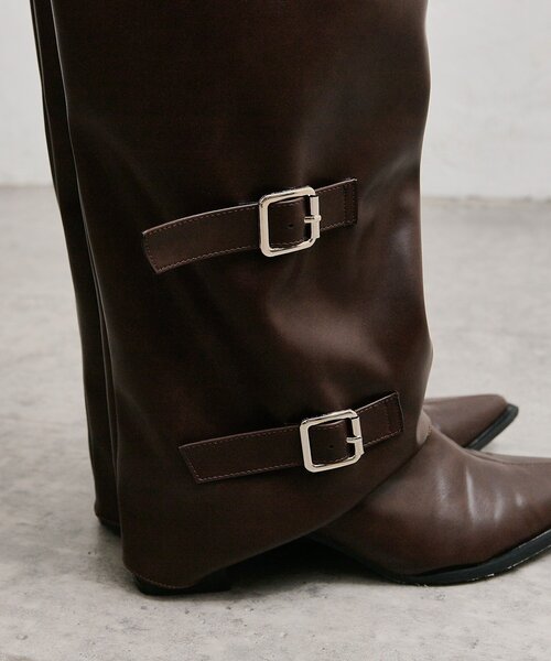 mystic(ミスティック)の「ベルト付きロングブーツ(ブーツ・レディース・ブラウン・39/40/38)」の9枚目の写真