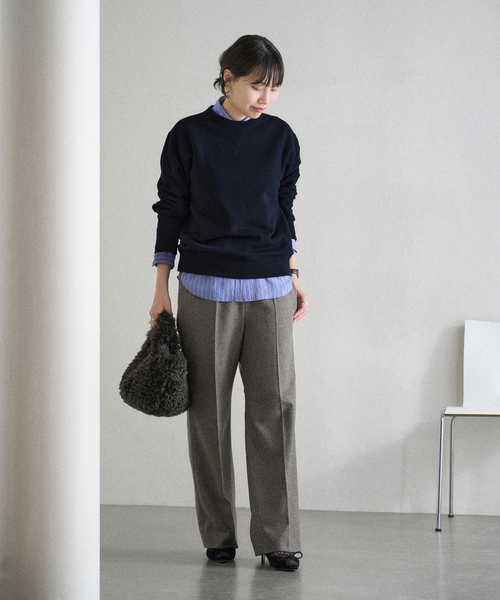 IENA（イエナ）の「LOOPWHEELER for LOWERCASE 別注 C/N SWEAT/スウェット（スウェット・レディース・ネイビー/グレー・FREE）」の20枚目の写真