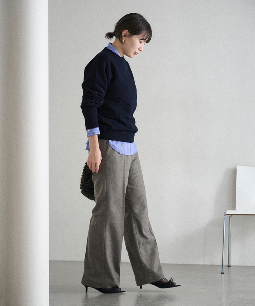 IENA（イエナ）の「LOOPWHEELER for LOWERCASE 別注 C/N SWEAT/スウェット（スウェット・レディース・ネイビー/グレー・FREE）」の3枚目の写真