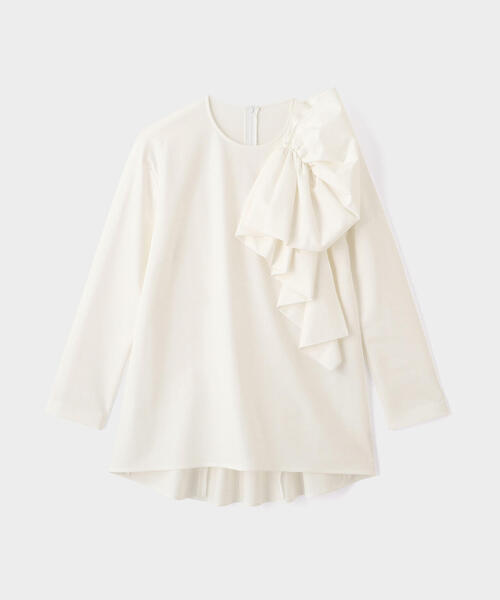 LE PHIL(ルフィル)の「◆ハイストポンチリボンモチーブラウス(シャツ/ブラウス・レディース・ブラック/ホワイト/ネイビー・F)」の21枚目の写真