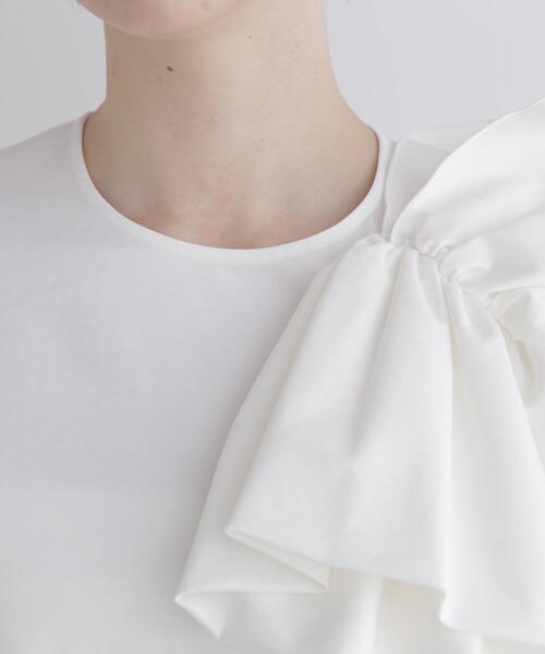 LE PHIL(ルフィル)の「◆ハイストポンチリボンモチーブラウス(シャツ/ブラウス・レディース・ブラック/ホワイト/ネイビー・F)」の14枚目の写真