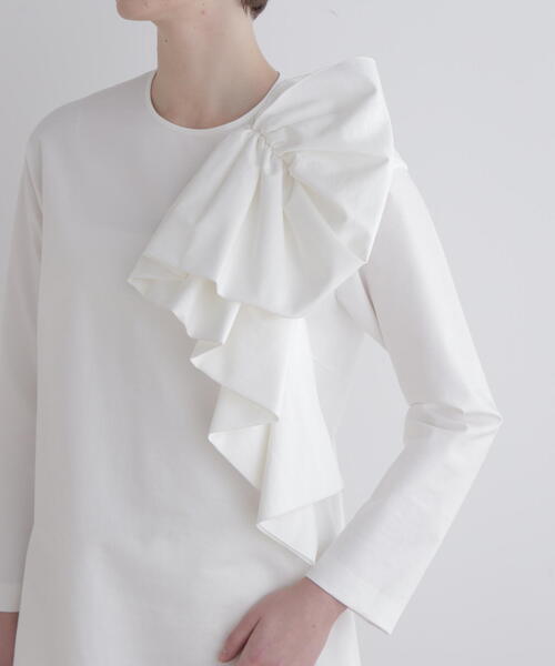 LE PHIL(ルフィル)の「◆ハイストポンチリボンモチーブラウス(シャツ/ブラウス・レディース・ブラック/ホワイト/ネイビー・F)」の15枚目の写真