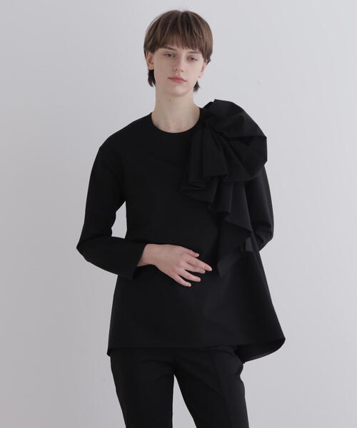 LE PHIL(ルフィル)の「◆ハイストポンチリボンモチーブラウス(シャツ/ブラウス・レディース・ブラック/ホワイト/ネイビー・F)」の6枚目の写真