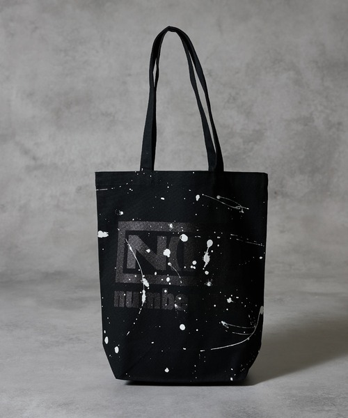 HAND PAINTED N(N) number nine CANVAS TOTE BAG / ハンドペイント