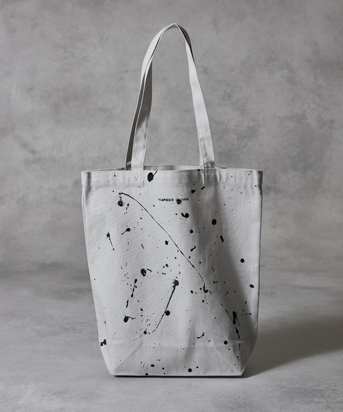 NUMBER (N)INE（ナンバーナイン）の「HAND PAINTED N(N) number nine CANVAS TOTE BAG / ハンドペイント エヌエヌ ナンバーナイン ロゴ キャンバス トートバッグ（トートバッグ・メンズ・ライトグレー/ブラック系・FREE）」の12枚目の写真