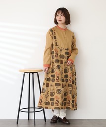 vintage♡ノーカラー ロングシャツ シャツワンピ フランスヴィンテージ 型紙】ノーカラーのロングシャツワンピース(FBBL-02)パターン・レシピ