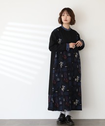 EMAGO ツボと花刺繍ワンピース 長袖