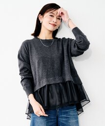 【TORRAZZO DONNA】ニット×チュールトップス