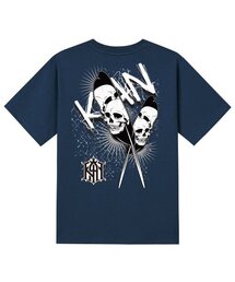 KTN0091 ウィングスカル 半袖Tシャツ - ネイビー