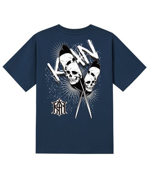 KAN6312(カン6312)の「KTN0091 ウィングスカル 半袖Tシャツ - ネイビー(Tシャツ/カットソー・メンズ・その他・LARGE/MEDIUM/SMALL/X-LARGE)」の1枚目の写真