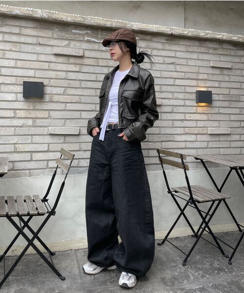 KICHUL（キチョル）の「BALLOON FIT DENIM PANTS (WASHED BLACK)（デニムパンツ・レディース・その他・SMALL/XX-SMALL/LARGE/X-SMALL/MEDIUM）」の19枚目の写真
