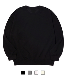 Point Label Fleece Man-to-Man (Black)