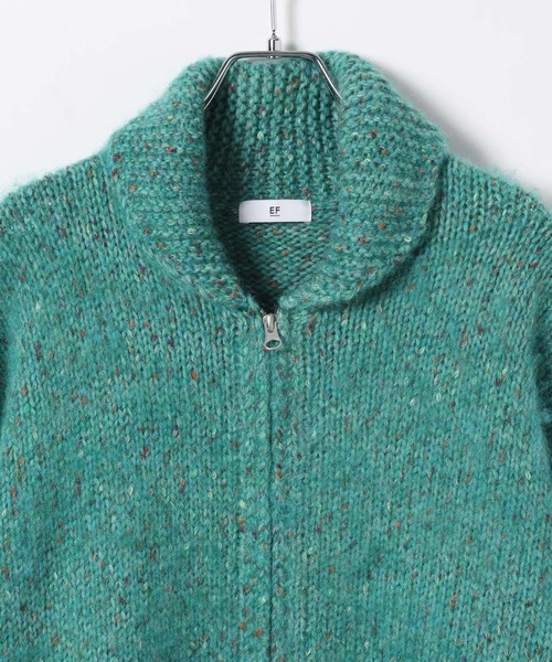 BAYFLOW（ベイフロー）の「【EF(エフ)】シャギーカウチンニットカーディガン(MEN)（カーディガン/ボレロ・メンズ・サックスブルー/チャコール・LARGE/MEDIUM）」の4枚目の写真