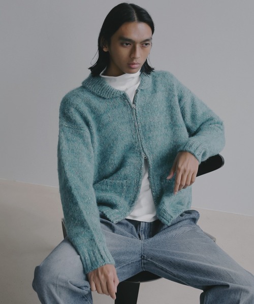 BAYFLOW（ベイフロー）の「【EF(エフ)】シャギーカウチンニットカーディガン(MEN)（カーディガン/ボレロ・メンズ・サックスブルー/チャコール・LARGE/MEDIUM）」の12枚目の写真