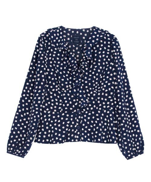 SALON DE YOHN(サロンドヨーン)の「Puff Shoulder Ruffle Blouse_Navy(シャツ/ブラウス・レディース・その他・MEDIUM/SMALL)」の4枚目の写真